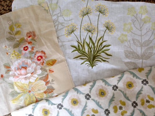 Floral embroidery fabrics can be traditional or stylized.